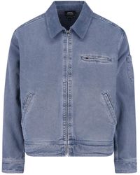 A.P.C. - A. P.C. Cotton Zip Front Jacket - Lyst