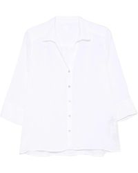 120% Lino - Linen Textured Mini Shirt For - Lyst