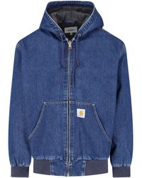 Carhartt - Hooded Zip Denim Jacket - Lyst