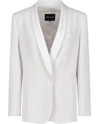 Giorgio Armani - Single-Breasted Silk Blazer With Shawl Collar And Button Closure - Lyst