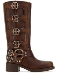 Miu Miu - Leather Boots - Lyst