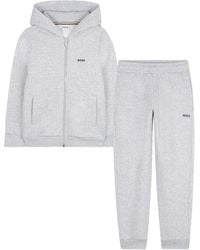 BOSS - Boys' Zip-Up Hooded Top With Cuffed Bottoms - Lyst