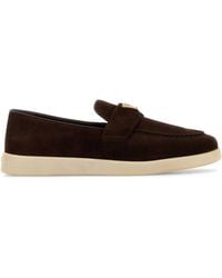 Prada - Dark Suede Loafers For - Lyst