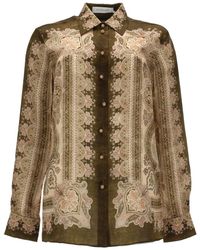 Zimmermann - Printed Silk Button-Up Shirt - Lyst
