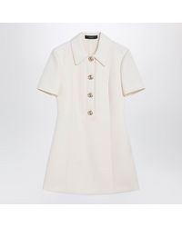 Gucci - Short Wool Dress With Gg Buttons - Lyst