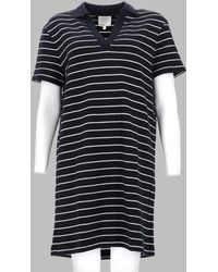 A.P.C. - Striped Cotton V-Neck Polo Dress - Lyst