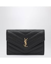Saint Laurent - Small Leather Envelope Wallet - Lyst