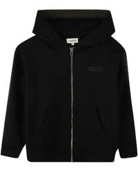 Lanvin - Front Zip Fastening Sweatshirt With Kangaroo Pocket For Boys - Lyst