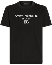 Dolce & Gabbana - Dg Embroidered T-Shirt With Lettering Logo Print - Lyst