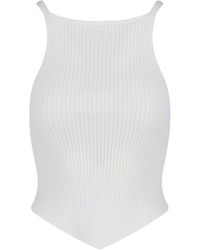 Courreges - Ribbed Tank Top With Pointed Hem - Lyst