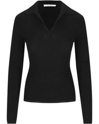 Max Mara - Silk-Cashmere Blend Sweater With Open Polo Collar - Lyst