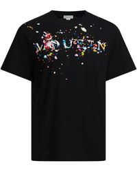 McQueen - T-Shirt With Print On The Front - Lyst