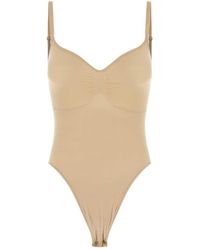 Skims - Sand Stretch Nylon Sculpt Mini Bodysuit - Lyst