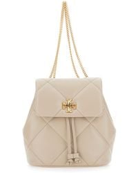 Tory Burch - Tory Kira Quilted Leather Drawstring Mini Backpack With Metallic Logo Plate, Chain Straps And Hardware (17 X 18.5 X 10 Cm) - Lyst