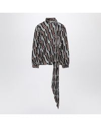 Gucci - Printed Twill Blouse - Lyst