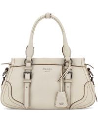 Prada - Ivory Leather Large Handbag - Lyst