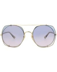 Chloé - Metal Square/Rectangle Sunglasses - Lyst