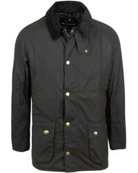 Barbour - Waxed Cotton Field Jacket With Corduroy Collar - Lyst