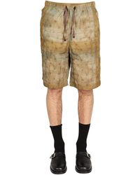 Needles - Earthy Checkered Bermuda Shorts - Lyst