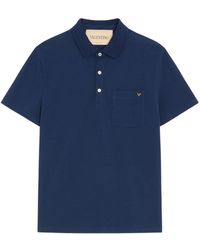 Valentino - Logo Cotton Polo Shirt With Classic Collar And 3-Button Placket - Lyst