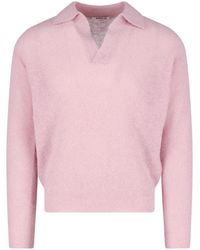 AURALEE - Pastel Fuzzy V-Neck Sweater - Lyst