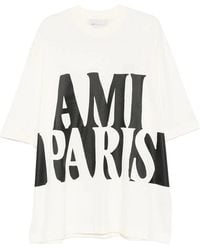 Ami Paris - Oversize Fit Short Sleeves Teeshirt With Print - Lyst