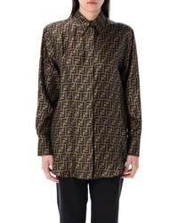 Fendi - Ff Silk Shirt - Lyst