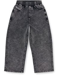 DIESEL - Stretch Fleece Sweatpants With Drop Crotch, Wide Leg & Drawstring Waist (Shown - Lyst