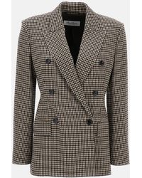 Max Mara - Houndstooth T-Shirt Jacket Double-Breasted Lined Wool-Blend - Lyst