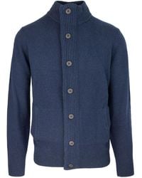 Barbour - Button-Front Mock Neck Knit Cardigan - Lyst