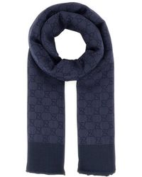 Gucci - Embroidered Wool Blend Foulard - Lyst