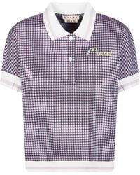 Marni - Check Embroidery Polo Top - Lyst