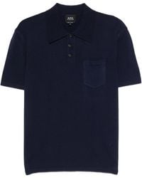 A.P.C. - A. P.C. Short-Sleeved Polo Shirt With Chest Pocket - Lyst