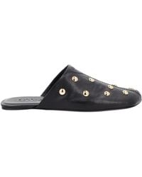 Chloé - Susanna Buckle-Details Studded Flat Pumps - Lyst