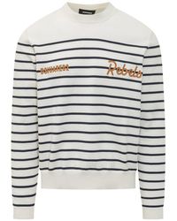 DSquared² - Classic Striped Knit Sweater With Logo Embroidery - Lyst