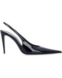 Saint Laurent - Guermantes Patent Leather Slingback Pumps - Lyst
