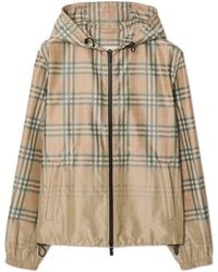 Burberry - Two-Way Zip Closure Jacket With Drawstring Hem And Hood - Lyst