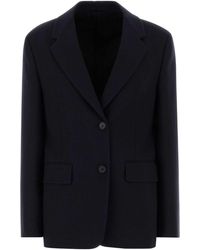 Prada - Midnight Blue Wool Blazer - Lyst