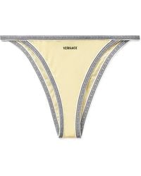 Versace - Logo-Embroidered Bikini Bottoms - Lyst