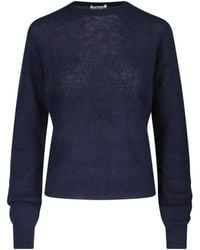 AURALEE - Fuzzy Textured Cropped Sweater - Lyst