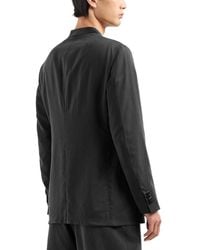 Giorgio Armani - Asv Upton Line Washed Silk And Linen Blend Tuxedo Jacket - Lyst