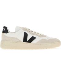 Veja - V-90 Leather And Suede Sneaker - Lyst