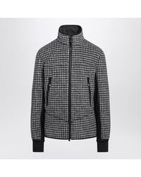 Moncler - Gingham Zip-Up Fleece Sweatshirt With Tech Inserts And Thumbhole Cuffs - Lyst