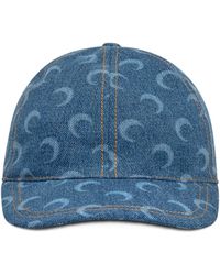 Marine Serre - Moon Laser Print Denim Baseball Cap - Lyst