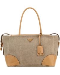 Prada - Rope/Natural Logo Top Zip Large Tote - Lyst