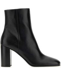 Prada - Pristine Leather Ankle Boots With 8.5 Cm Heel For - Lyst