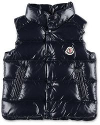 Moncler - Mini Bernard Boy's Glossy Quilted Down Vest With High Collar - Lyst