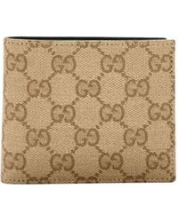 Gucci - Logo Lettering Gg Fabric Wallet With Leather, Eight Card Slots - Lyst