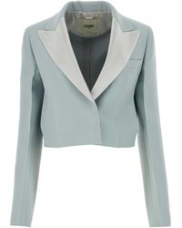 Fendi - Powder Wool Blend Blazer - Lyst