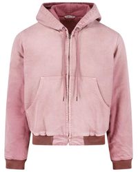 AURALEE - Cropped Hooded Fleece Lined Jacket - Lyst